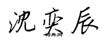 王正良沈奕辰行書個性簽名怎么寫