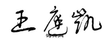 曾慶福王庭凱草書個性簽名怎么寫