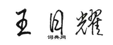 駱恆光王日耀行書個性簽名怎么寫