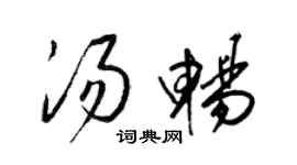 梁錦英湯暢草書個性簽名怎么寫