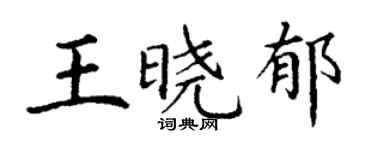 丁謙王曉郁楷書個性簽名怎么寫