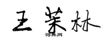 曾慶福王茉林行書個性簽名怎么寫