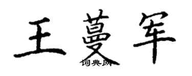 丁謙王蔓軍楷書個性簽名怎么寫