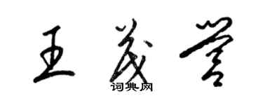 梁錦英王茂營草書個性簽名怎么寫