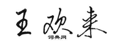 駱恆光王歡來行書個性簽名怎么寫