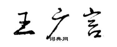 曾慶福王廣言行書個性簽名怎么寫