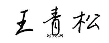 王正良王青松行書個性簽名怎么寫