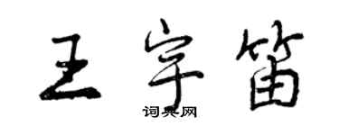 曾慶福王宇笛行書個性簽名怎么寫