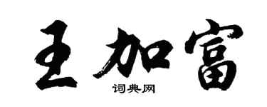 胡問遂王加富行書個性簽名怎么寫