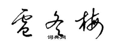 梁錦英盧冬梅草書個性簽名怎么寫