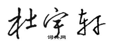 駱恆光杜宇軒草書個性簽名怎么寫