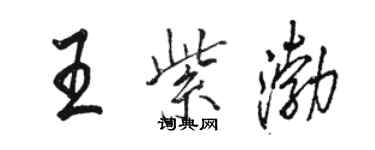 駱恆光王紫渤行書個性簽名怎么寫