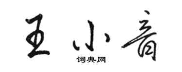 駱恆光王小音行書個性簽名怎么寫