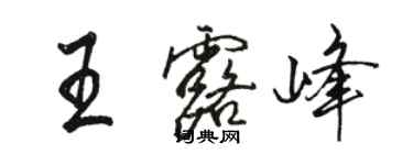 駱恆光王露峰行書個性簽名怎么寫