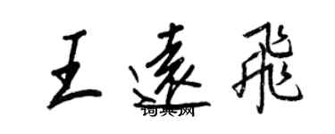 王正良王遠飛行書個性簽名怎么寫