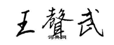 王正良王聲武行書個性簽名怎么寫