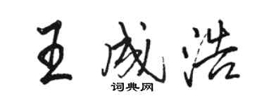 駱恆光王成浩行書個性簽名怎么寫