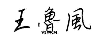 王正良王魯風行書個性簽名怎么寫