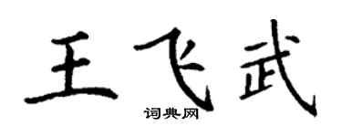 丁謙王飛武楷書個性簽名怎么寫