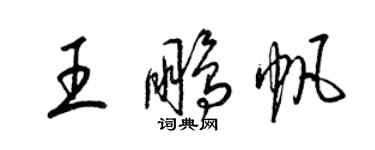 梁錦英王鵬帆草書個性簽名怎么寫