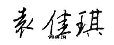 王正良袁佳琪行書個性簽名怎么寫