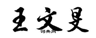 胡問遂王文旻行書個性簽名怎么寫