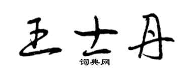 曾慶福王士丹草書個性簽名怎么寫