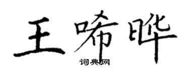 丁謙王唏曄楷書個性簽名怎么寫