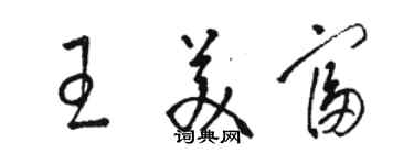 駱恆光王美富草書個性簽名怎么寫