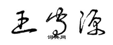 曾慶福王守源草書個性簽名怎么寫