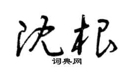 曾慶福沈根草書個性簽名怎么寫