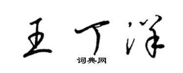 梁錦英王丁洋草書個性簽名怎么寫