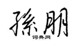 王正良孫朋行書個性簽名怎么寫