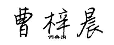 王正良曹梓晨行書個性簽名怎么寫