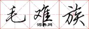 田英章毛難族行書怎么寫