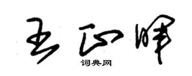 朱錫榮王正暉草書個性簽名怎么寫