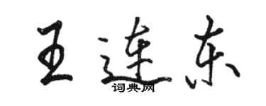 駱恆光王連東行書個性簽名怎么寫