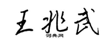王正良王兆武行書個性簽名怎么寫
