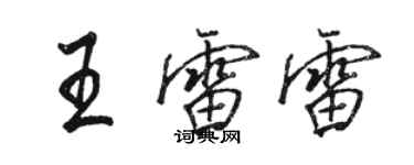 駱恆光王雷雷行書個性簽名怎么寫