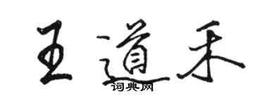 駱恆光王道禾行書個性簽名怎么寫