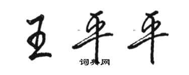 駱恆光王平平行書個性簽名怎么寫