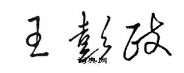 駱恆光王彭政草書個性簽名怎么寫