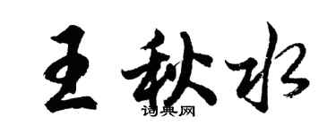 胡問遂王秋水行書個性簽名怎么寫