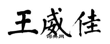 翁闓運王威佳楷書個性簽名怎么寫