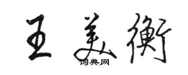 駱恆光王美衡行書個性簽名怎么寫