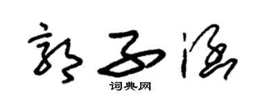 朱錫榮郭子涵草書個性簽名怎么寫