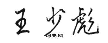 駱恆光王少彪行書個性簽名怎么寫