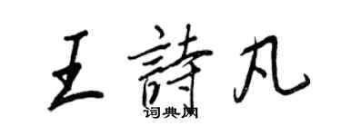 王正良王詩凡行書個性簽名怎么寫