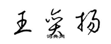 梁錦英王奕揚草書個性簽名怎么寫