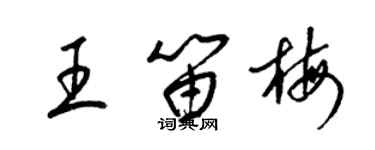 梁錦英王笛梅草書個性簽名怎么寫